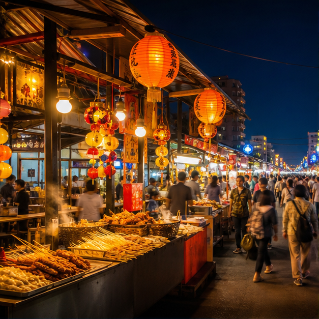 羅東夜市攤前燈火(示意圖)